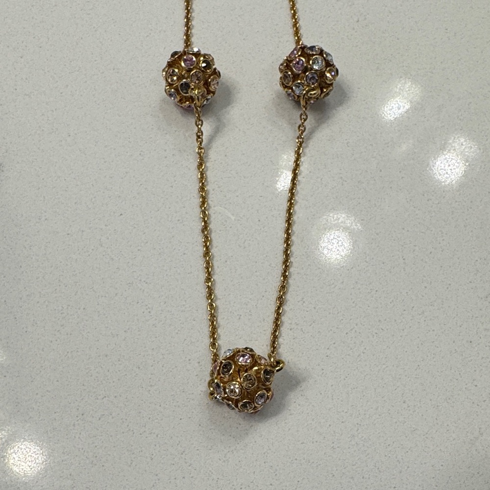 Kate Spade Elegant Gold Necklace with Crystal Accents
